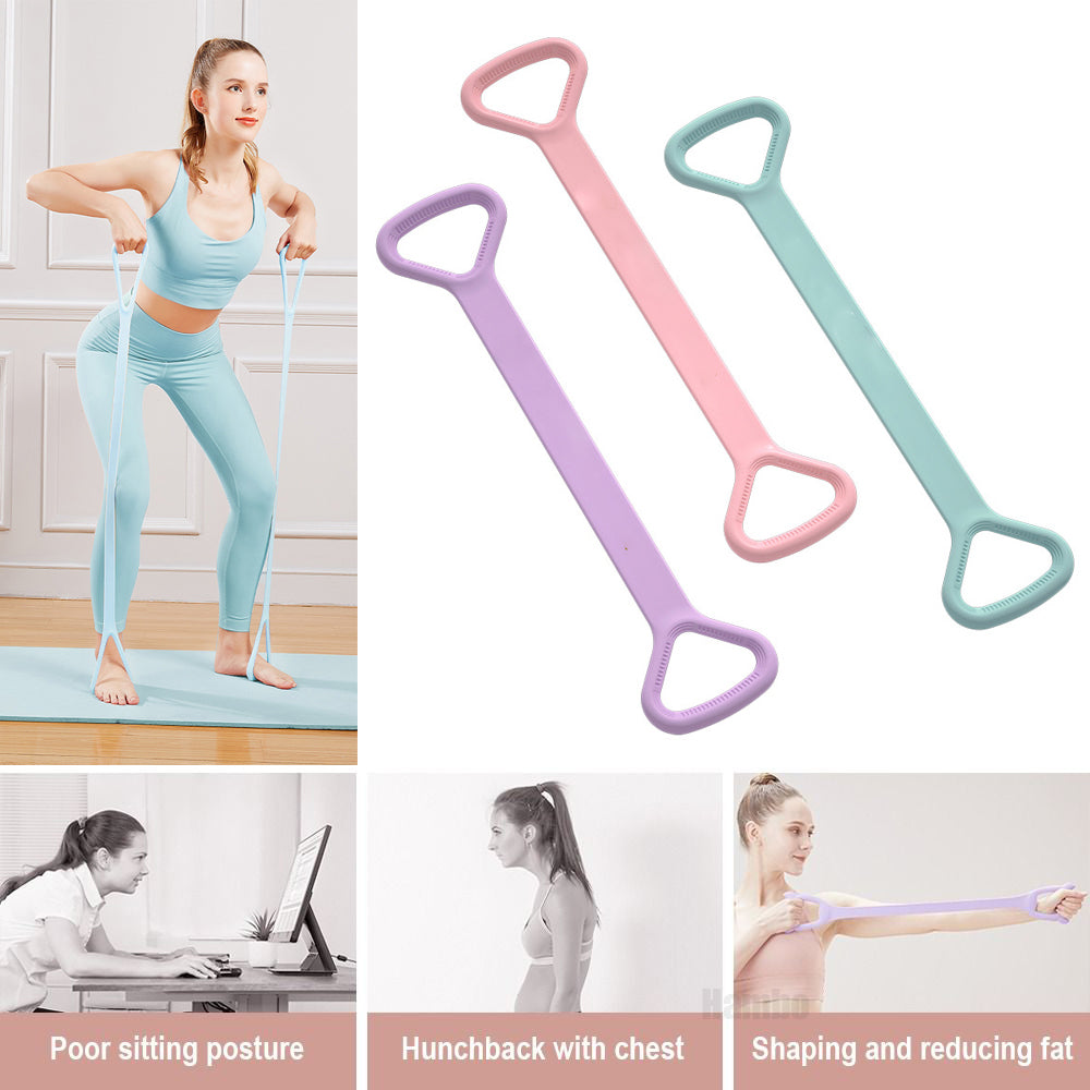 Yoga Fitness Resistance Band, Arm Back Training Elastic Ropes - Pure Barre Worko